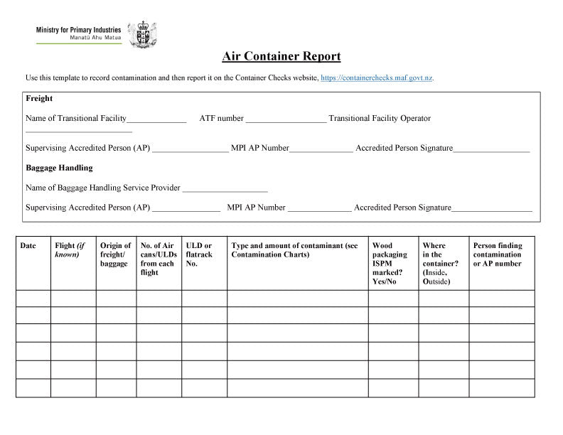 Form For Containers New Zealand-Forms & Docs